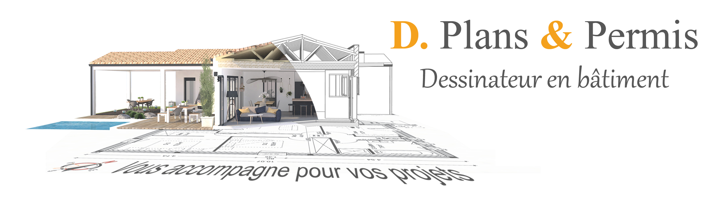 D. plans & Permis Dessinateur indépendant en Bâtiment, dessinateur bâtiment freelance, Charente-maritime, plans sur-mesures, Permis de Construire, déclaration Préalable